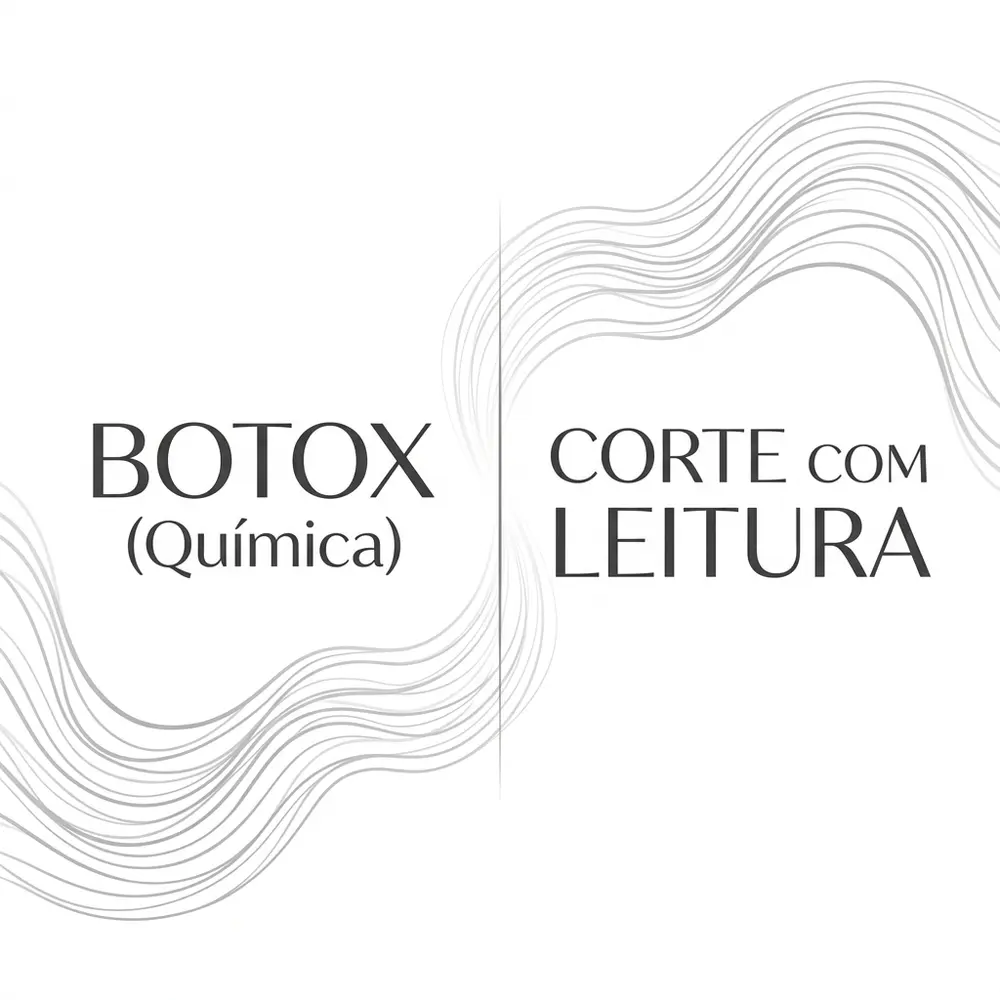 Comparação: Cacho plastificado vs Cacho saudável com corte especializado